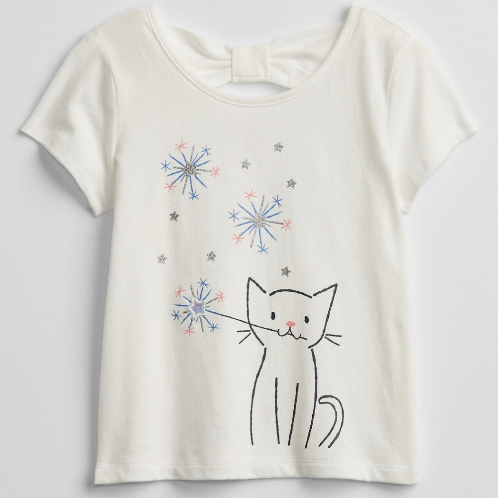 👀50% OFF - NWT‼️ Gap Kids Girls Kitty Graphics Tee